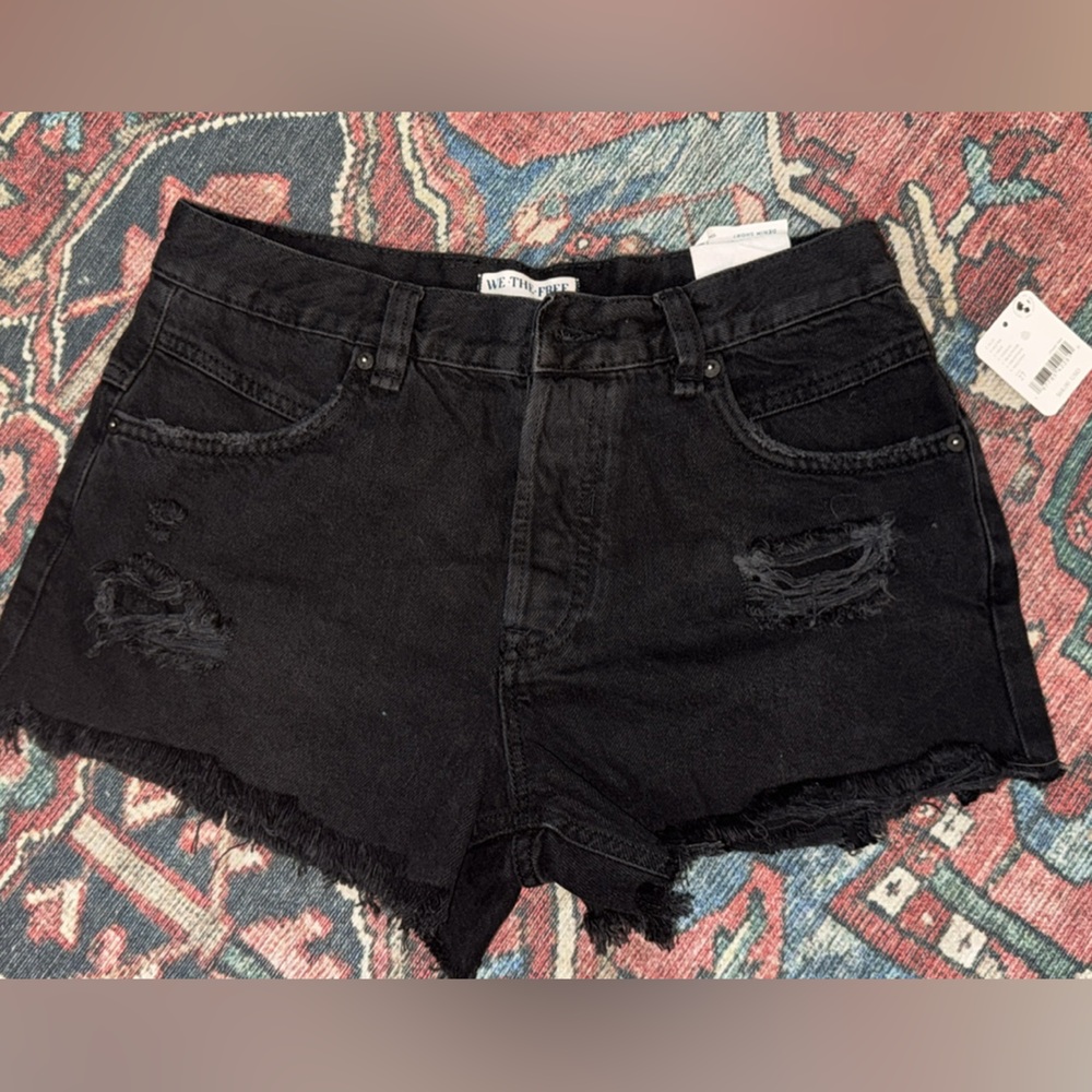 We The Free Black Distressed Jeans